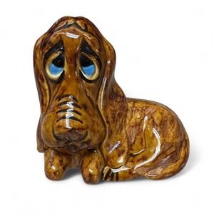 vintage ceramic Basset Hound dog figurine "Pity Puppy" or "Sad Dog" decor